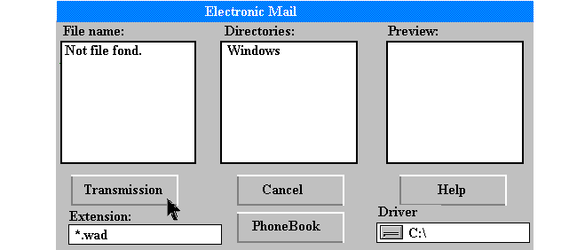My imagining of e-mail at the time (1997-1998). I had only read about it in magazine, I had probably not tried it hands-on a the time.